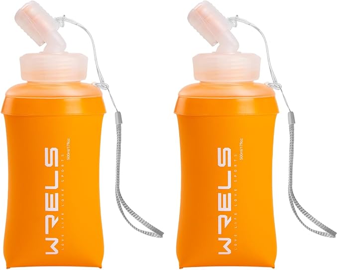 WRELS 350ml/500ml TPU Soft Water Bottles BPA Free Collapsible Soft Flask by WRELS