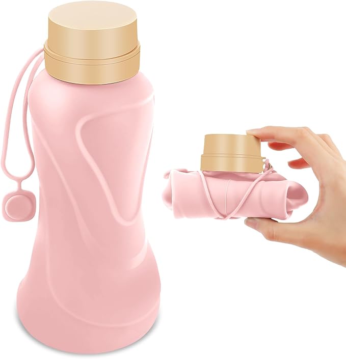 Collapsible Water Bottles, Leak Proof, Reuseable BPA Free Silicone Foldable by HighQualityBetterLife