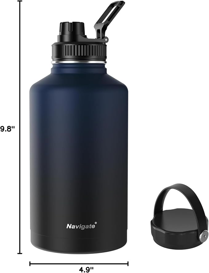 Navigate 64 oz Stainless Steel Insulated Water Bottle, Double Walled Leak Proof - Image 8