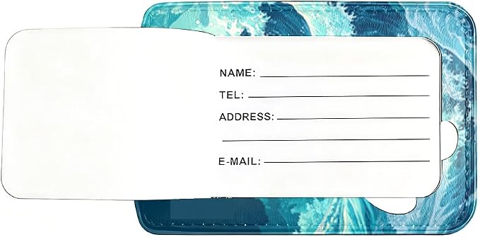 2Pcs Deep Ocean Blue Luggage Tags - Image 7