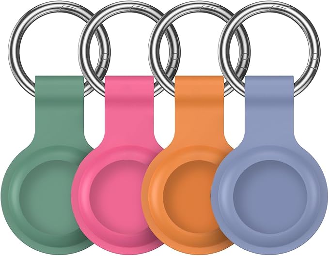 Compatible with AirTag Holder Case Keychain 4 Pack, - Image 8