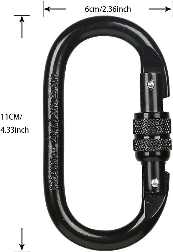 Heavy Duty Locking Climbing Carabiner Clip CE Rated 25 kN 5600 LB Rugged - Image 2