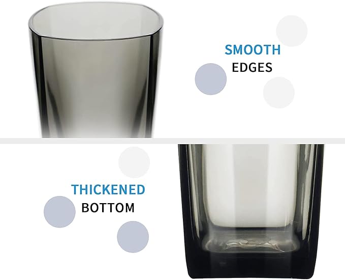 ALIMOTA 20-Ounce Reusable Drinking Glasses, Shatterproof Acrylic Glasses - Image 3
