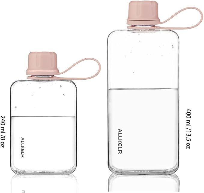 Portable Flat Water Bottle, BPA Free Reusable Tritan Plastic Travel Water - Image 4