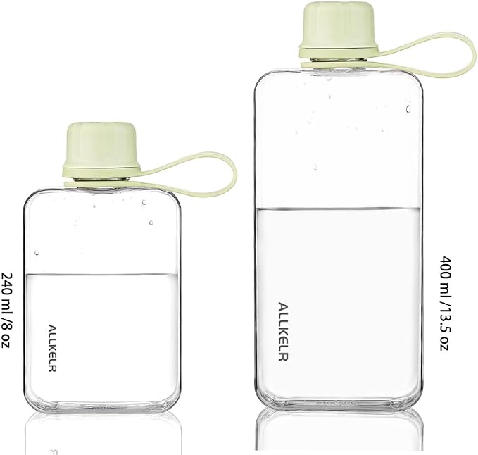 Portable Flat Water Bottle, BPA Free Reusable Tritan Plastic Travel Water - Image 4