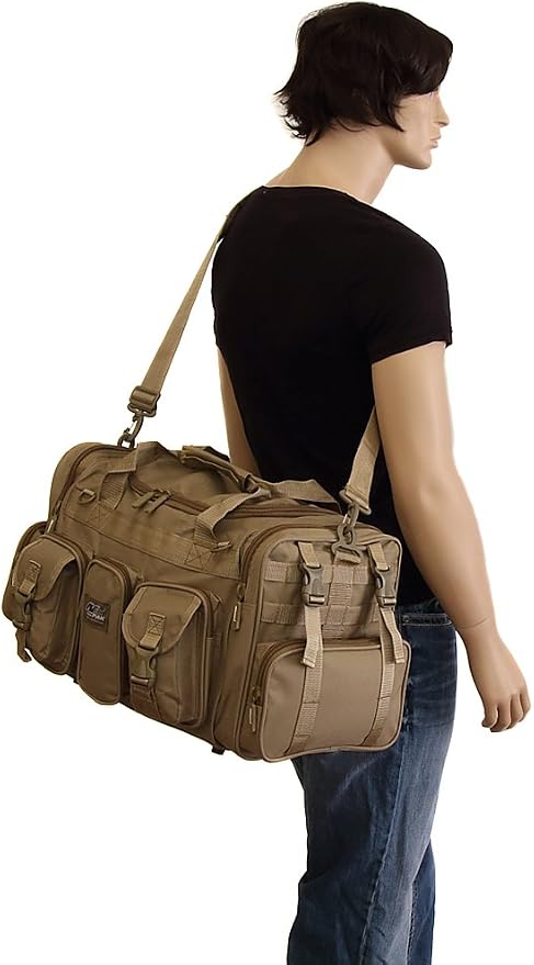 Mens Large 22" Inch Tan Duffel Duffle Military Molle Tactical Gear Shoulder - Image 3