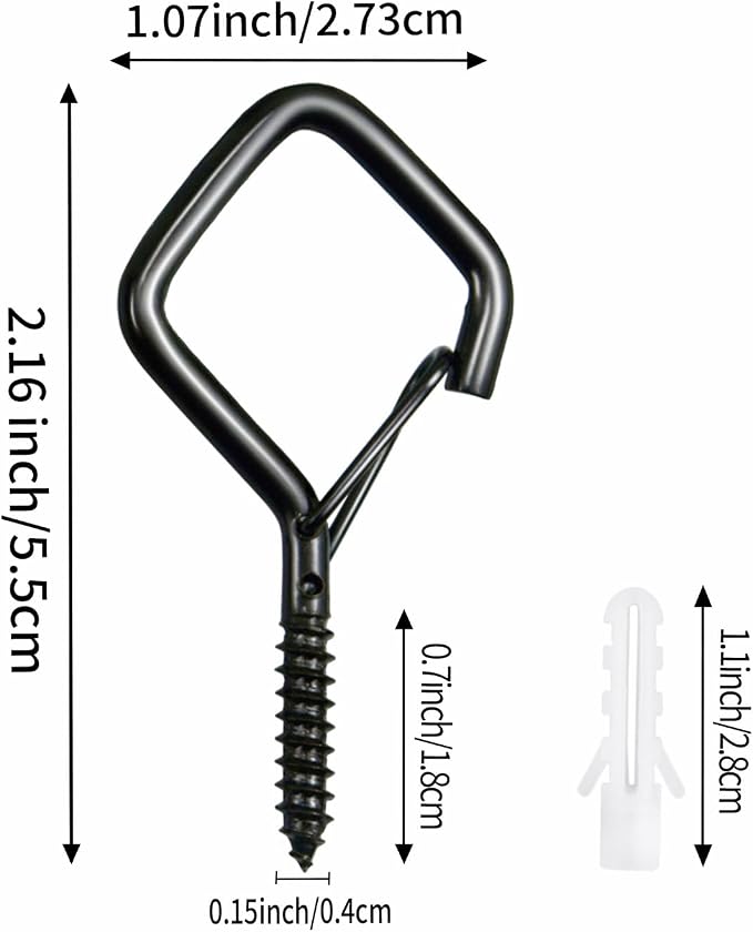 120 Pcs Black Eye Hooks Screw Heavy Duty, Ceiling Hooks - Image 2