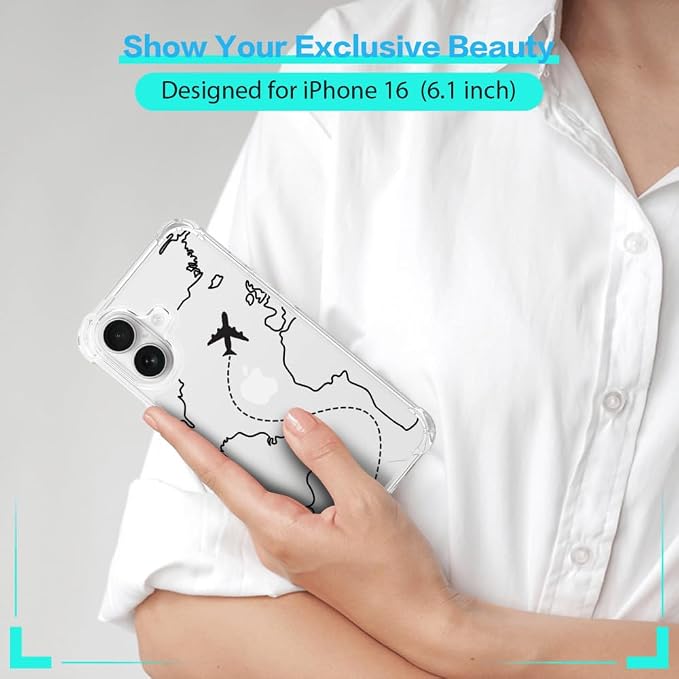 FANXI Minimalist Airplane Travel Map Phone Case Compatible - Image 7