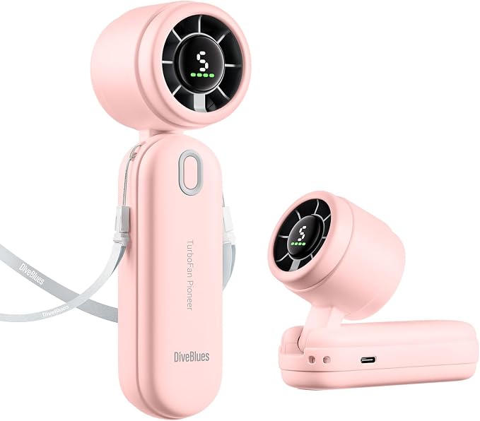 Diveblues Handheld Fan, 30ft/s Mini Portable Turbo Fan, 4000mAh Personal Fan by Diveblues
