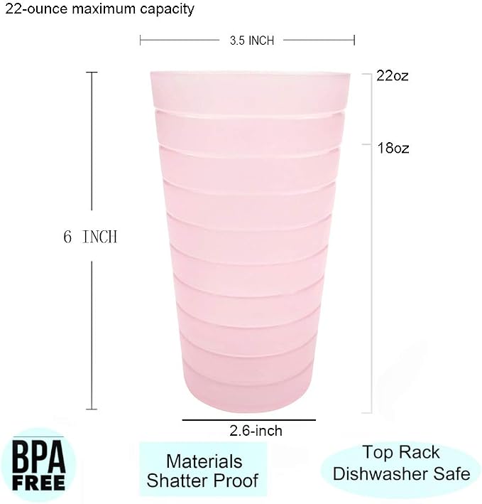 KX-WARE Mixed Drinkware 22-ounce Plastic Tumblers/Drinking Glasses/Party - Image 2