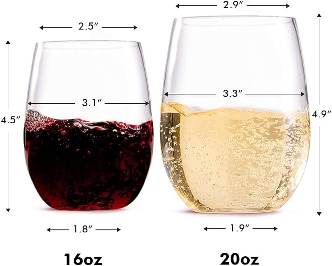 TaZa Outdoor Wine Glasses Stemless, 16oz Set of 4, Unbreakable Tritan Plastic - Image 2