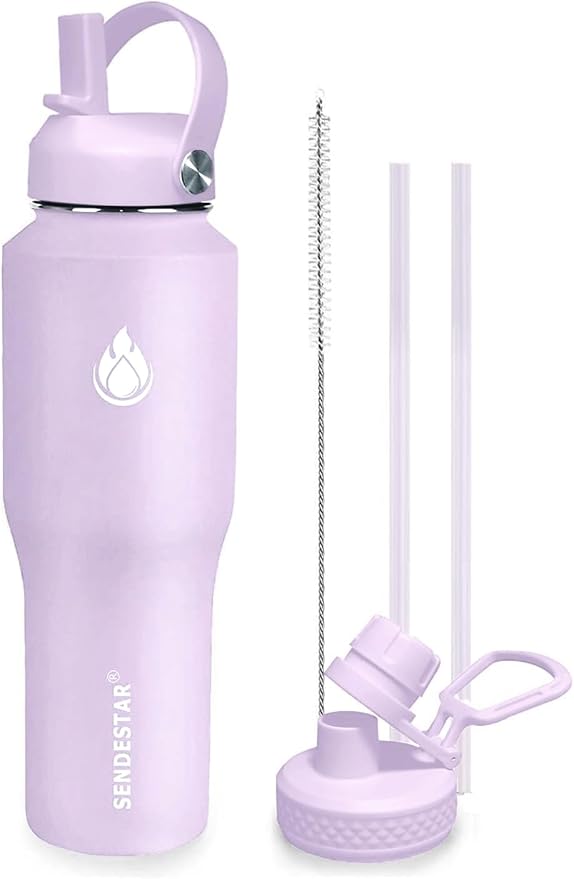 SENDESTAR Water Bottle, Wide Mouth Stainless Steel Vacuum Insulated Double Wall by Sendestar