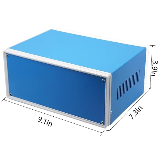 Zulkit Electronic Enclosures Blue Metal Enclosure Project Case DIY Box Junction - Image 2