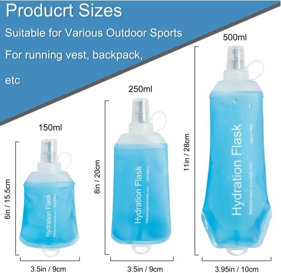 CLINTT 150ml Soft Flask, Foldable Running Water Bottle, TPU Folding Soft Water - Image 2