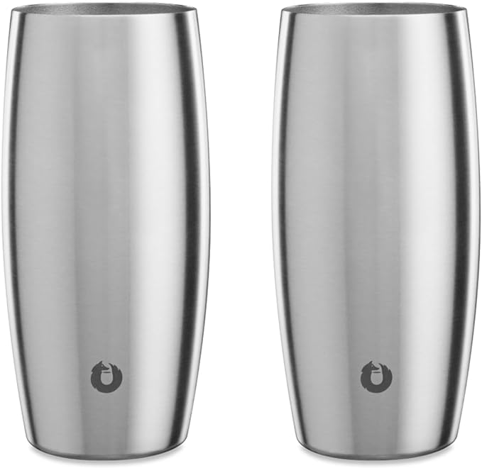 SNOWFOX Insulated Beer Glasses, Premium Vacuum Insulated Stainless Steel by Snowfox