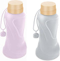 Collapsible Water Bottles 2 Pack, Leak Proof, Reuseable BPA Free Silicone by HighQualityBetterLife
