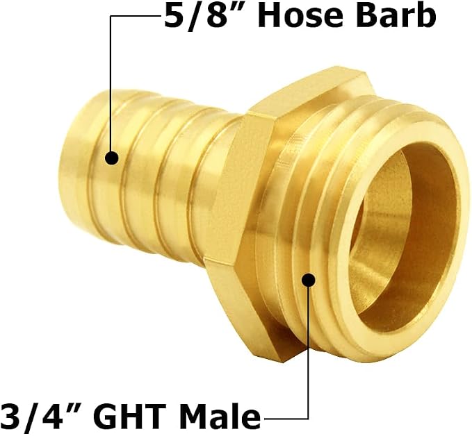 Hooshing 5/8" Brass Garden Hose Repair Kit Male and Female Hose Mender - Image 3