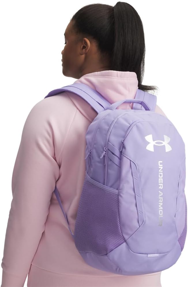 Under Armour Unisex Hustle 6.0 Backpack, Transparent/Transparent/Metallic Silver - Image 5