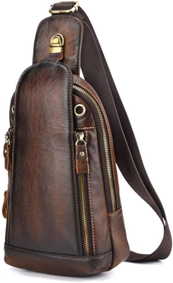 Hebetag Leather Sling Bag Crossbody Backpack - Image 2