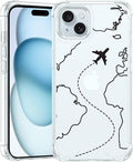 FANXI Minimalist Airplane Travel Map Phone Case Compatible by FANXI
