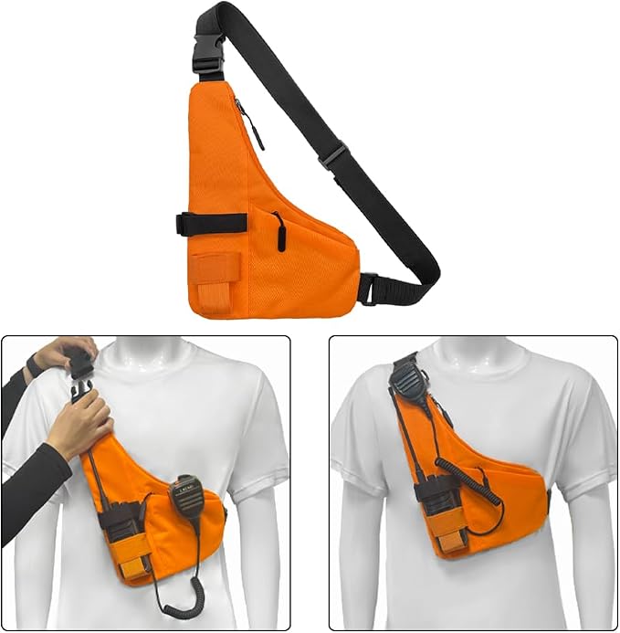 New Universal Radio L Shape Chest 2 Pockets Harness Tactical Vest Nylon Vest - Image 8