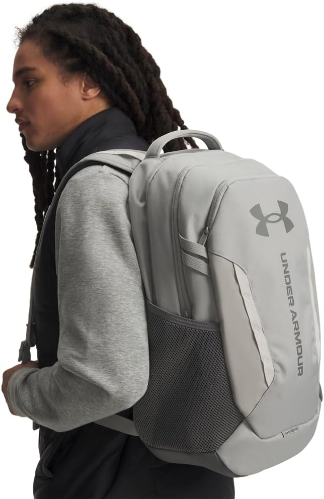 Under Armour Unisex Hustle 6.0 Backpack, Titanium/Clay Green/Clay Green - Image 4