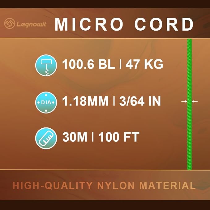 Micro Paracord, 1.18mm x 100ft Thin Mini Utility Braided Small Paracord - Image 2