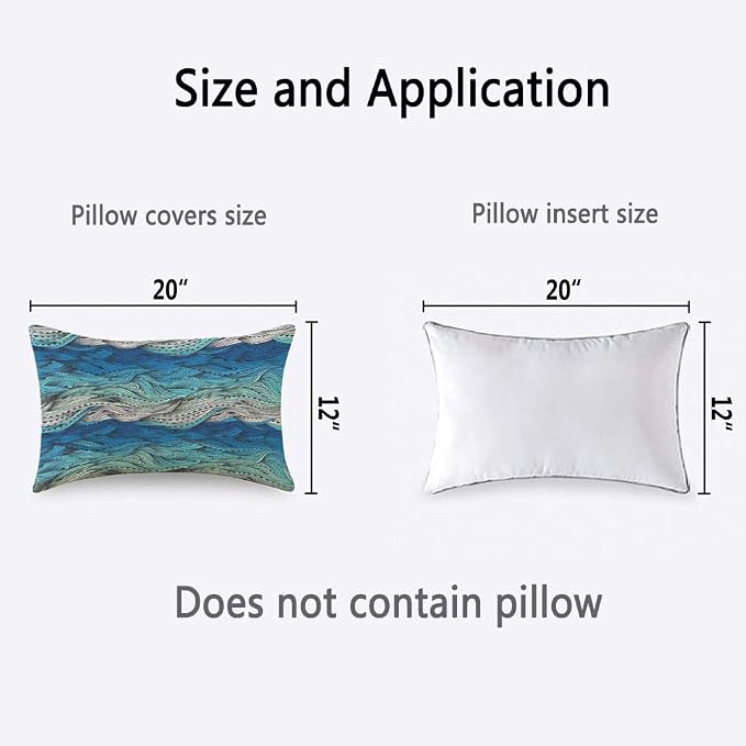TKS MITLAN Abstract Wave Pillow Covers 12 x 20 Inch Ocean Sea Water Gradient - Image 4