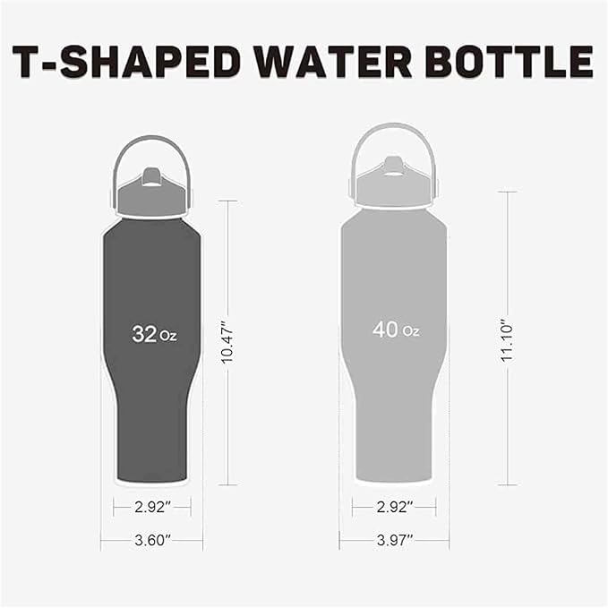 40oz Black Water Bottle Stainless Steel, Keep Cold 24H&Hot 12H, Water Bottle - Image 4