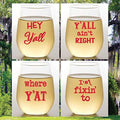 Set of 4 Shatterproof Designer 16 oz Plastic Wine Glasses MADE in the USA by Unknown