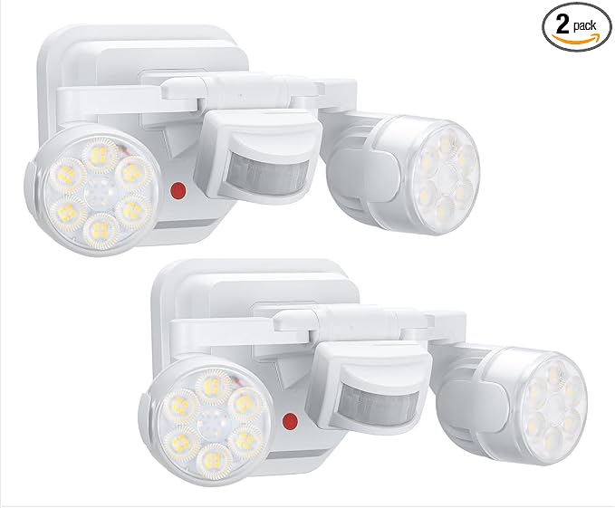 OREiN 2 Pack Motion Sensor Outdoor Lights, 450° Superwide Adjustment Dimmable by OREiN