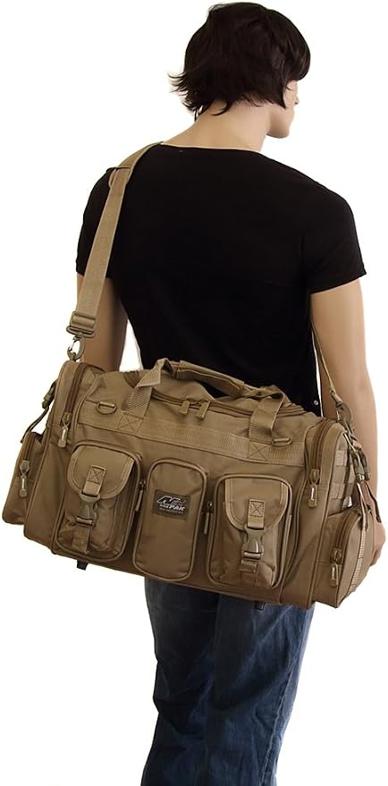 Mens Large 22" Inch Tan Duffel Duffle Military Molle Tactical Gear Shoulder - Image 2