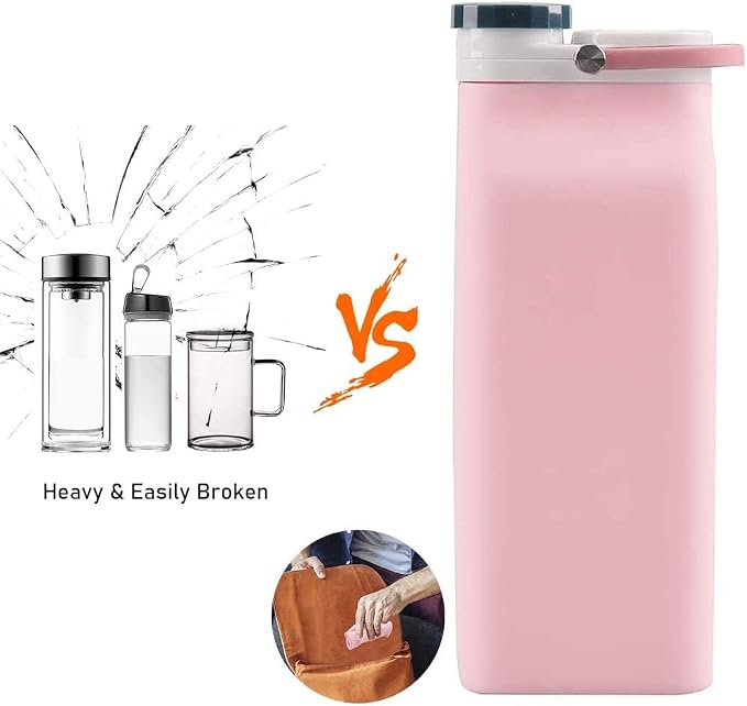 E-Senior Collapsible Water Bottle BPA Free - 20 oz Foldable Water Bottle - Image 4