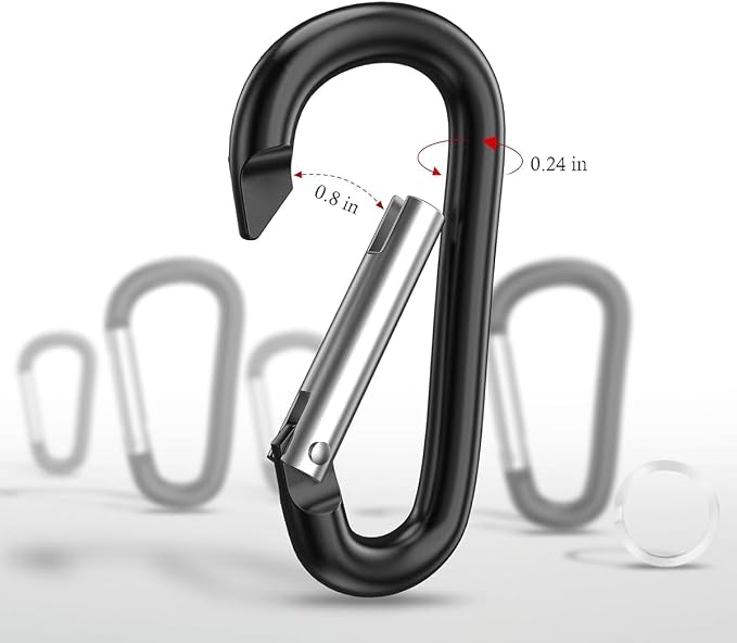 Carabiner Keychain Clip -3" Aluminum Carabiner D Ring, Caribeener Clips - Image 4