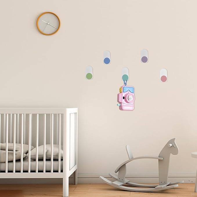 5 Pcs Self-Adhesive Wall Coat Hooks, Cute Wooden Sticky Clothes Hook Colorful - Image 8