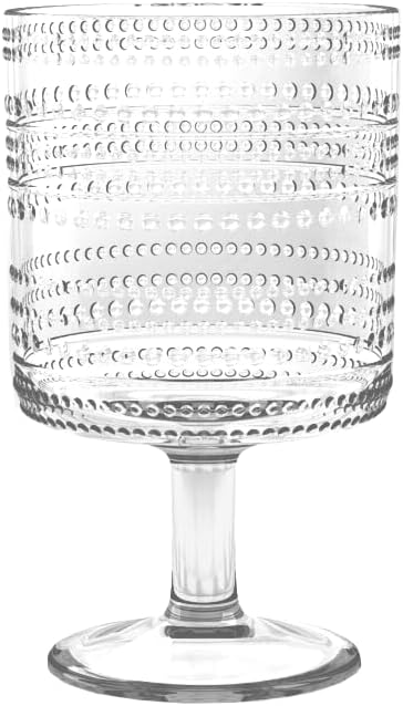 Beaded 14 oz Durable Acrylic Wine Glasses, Shatter-Resistant and - Image 2