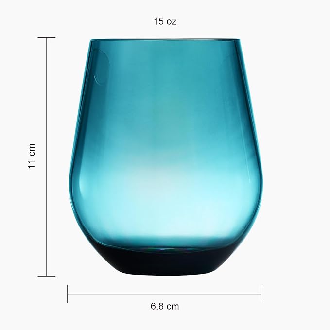 Tritan BPA-Free Plastic Shatterproof Stemless Wine Glasses, - Image 4