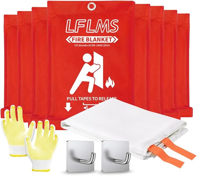 Fire Blankets Emergency for Home, 8 Pack Fire Suppression Blanket, 40” x 40” by Unknown