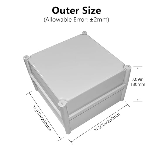 LeMotech Waterproof Dustproof IP67 Junction Box DIY Case Enclosure Gray 11 x 11 - Image 2