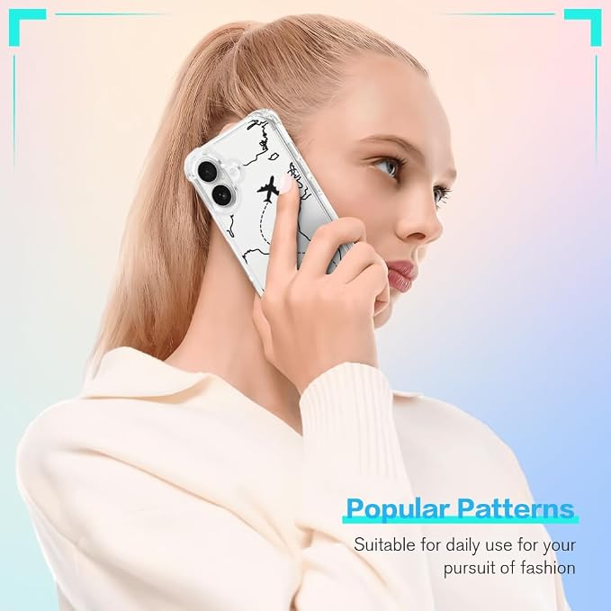 FANXI Minimalist Airplane Travel Map Phone Case Compatible - Image 5