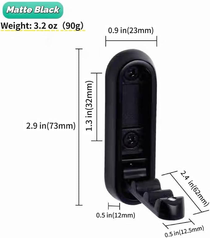 4 Pack Folding Wall Hooks, Foldable Black Coat Hooks - Image 6