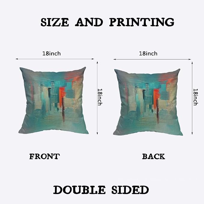 TKS MITLAN Colour Paint Pillow Cover 18x18 inch Modern Art Made - Image 2
