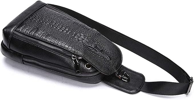 Hebetag Crocodile Genuine Leather Sling Chest Bag - Image 4