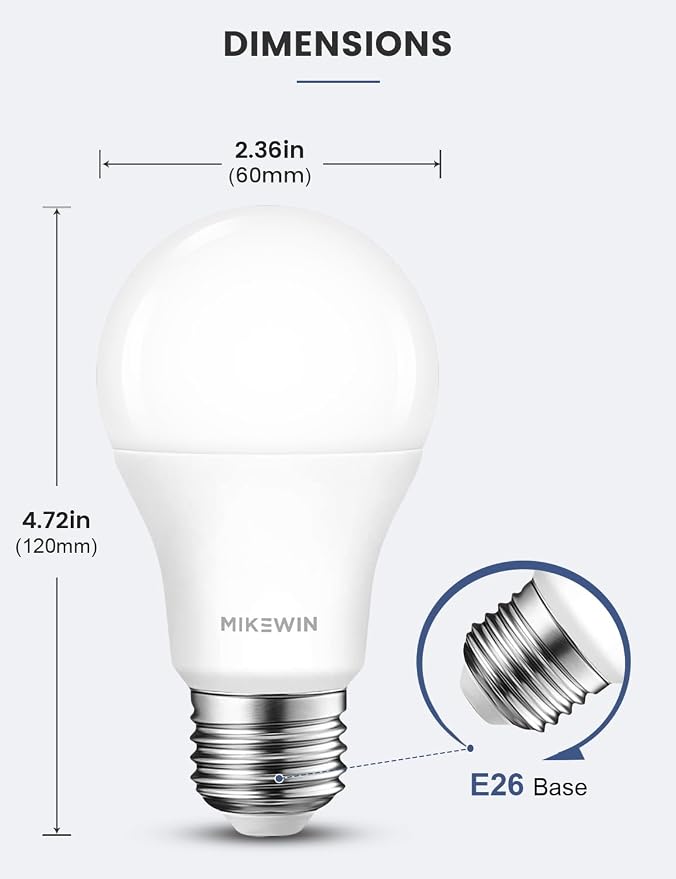 MikeWin Dusk to Dawn Light Bulbs Outdoor, 3000K Warm White, 12W Auto ON/Off - Image 7