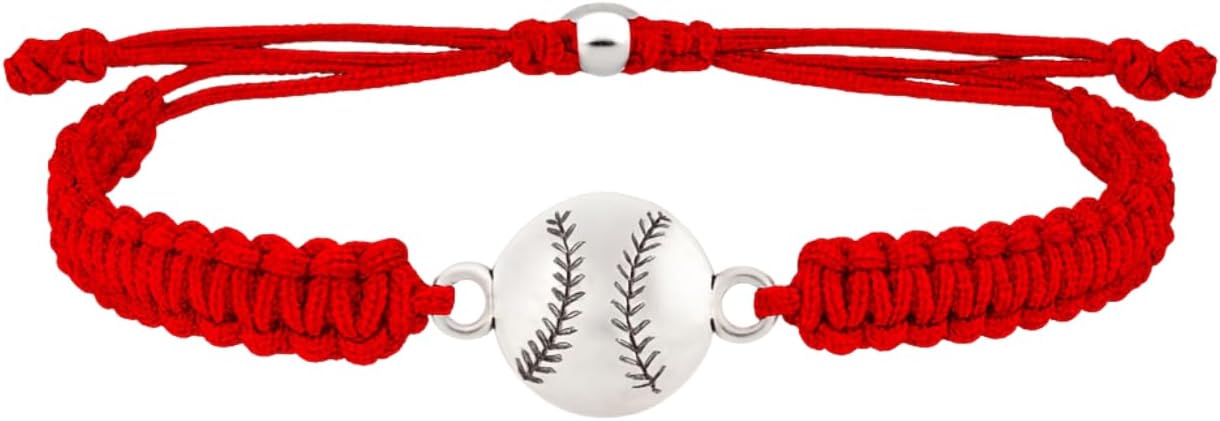 Sportybella - Baseball Bracelet, Baseball Jewelry, Adjustable Braided Baseball by Sportybella