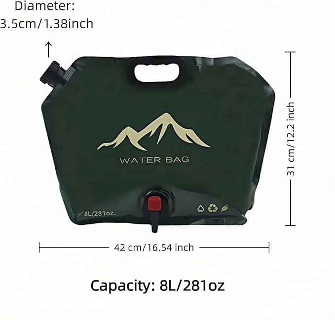 8L/281oz Outdoor Collapsible Water Jug BPA-Free w/Adjustable Faucet - Image 3