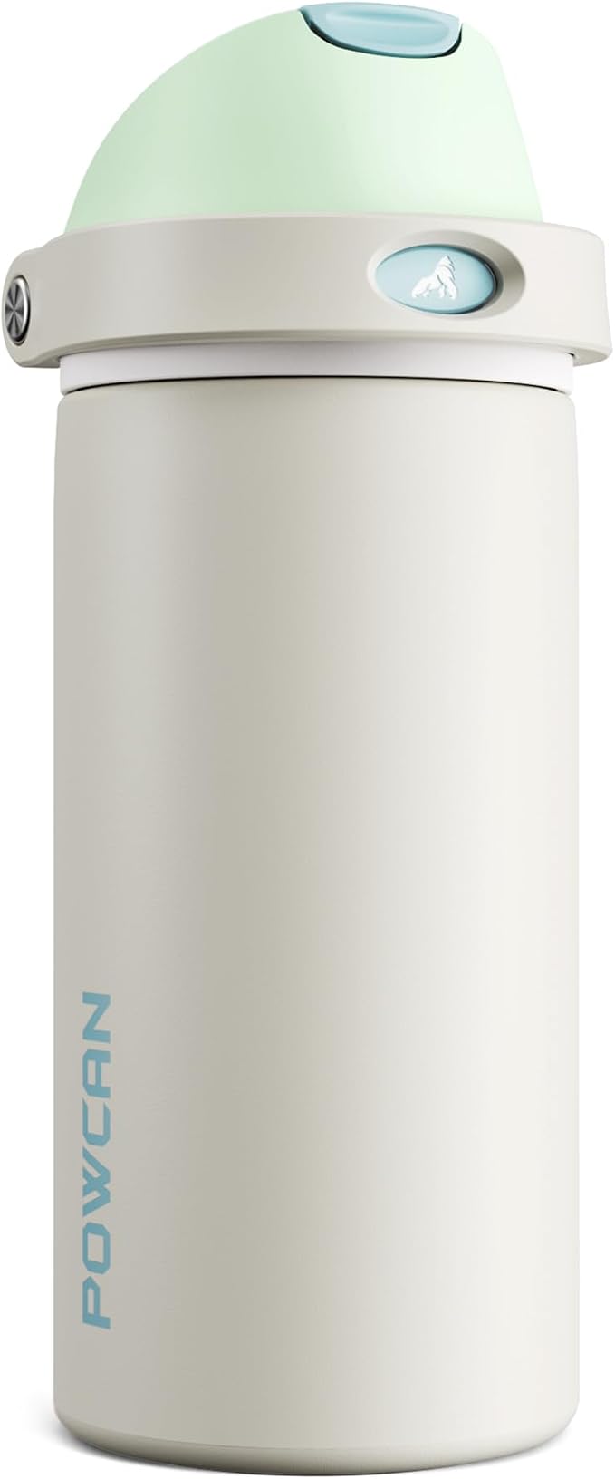 POWCAN 18 oz Steel Insulated Water Bottle: 2-in-1 Push-Button Spout & Flip by POWCAN