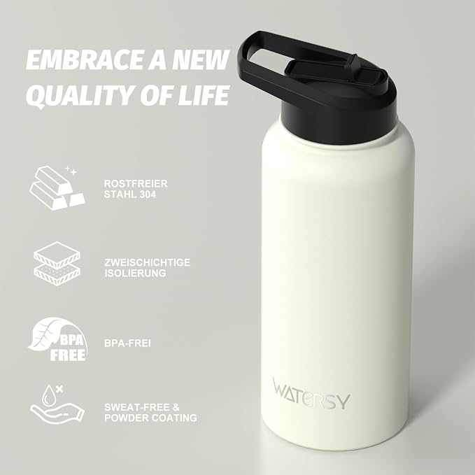 32oz Insulated Water Bottle, BPA Free&Leak Proof, Stainless Steel Water Flask - Image 8