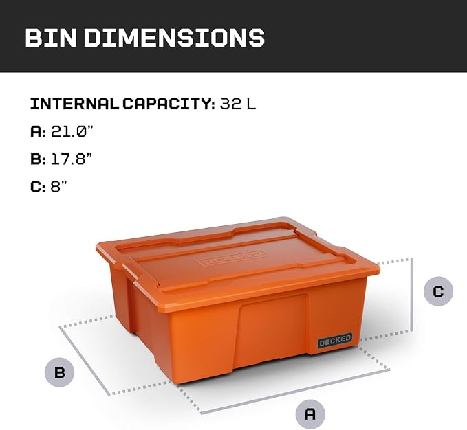 DECKED Payloader 32 L - 75 lb Bin / 200 lb Lid Load Rated - Image 2