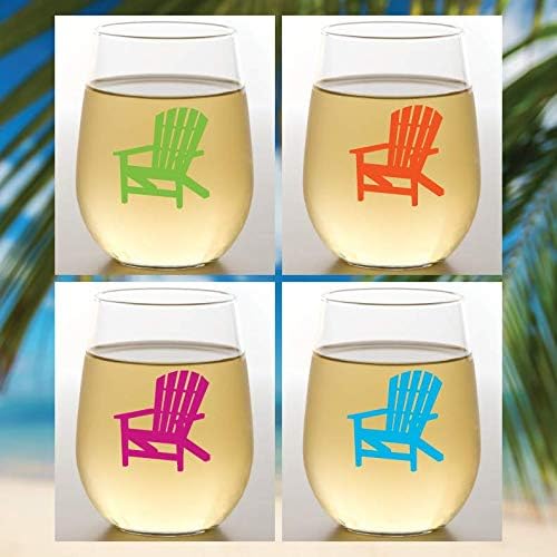 Set of 4 Shatterproof Designer 16 oz Plastic Wine Glasses MADE in the USA - Image 2